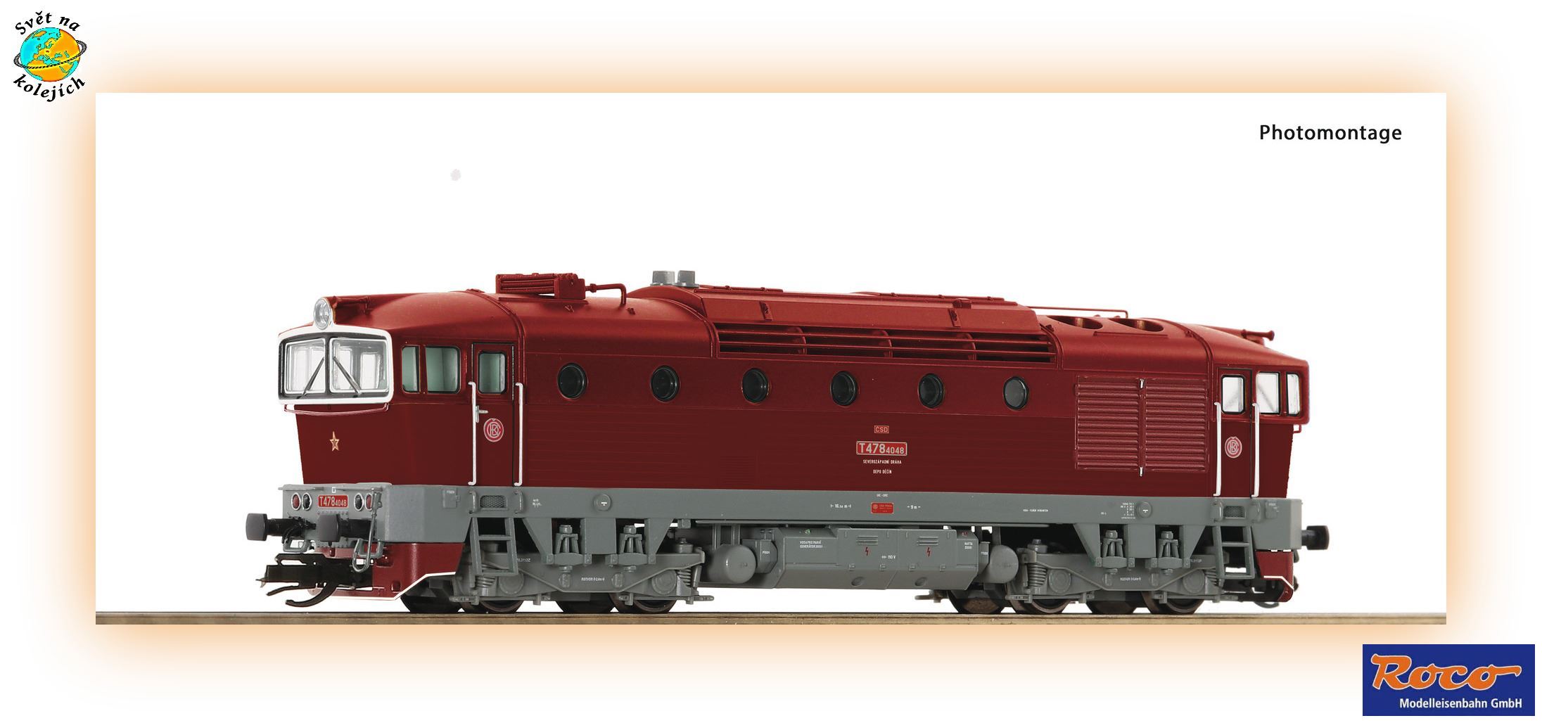 ROCO 7390014 TT - DIESELOVÁ LOKOMOTIVA "BREJLOVEC" T478 4048, ČSD  DIGITÁL ZVUK 