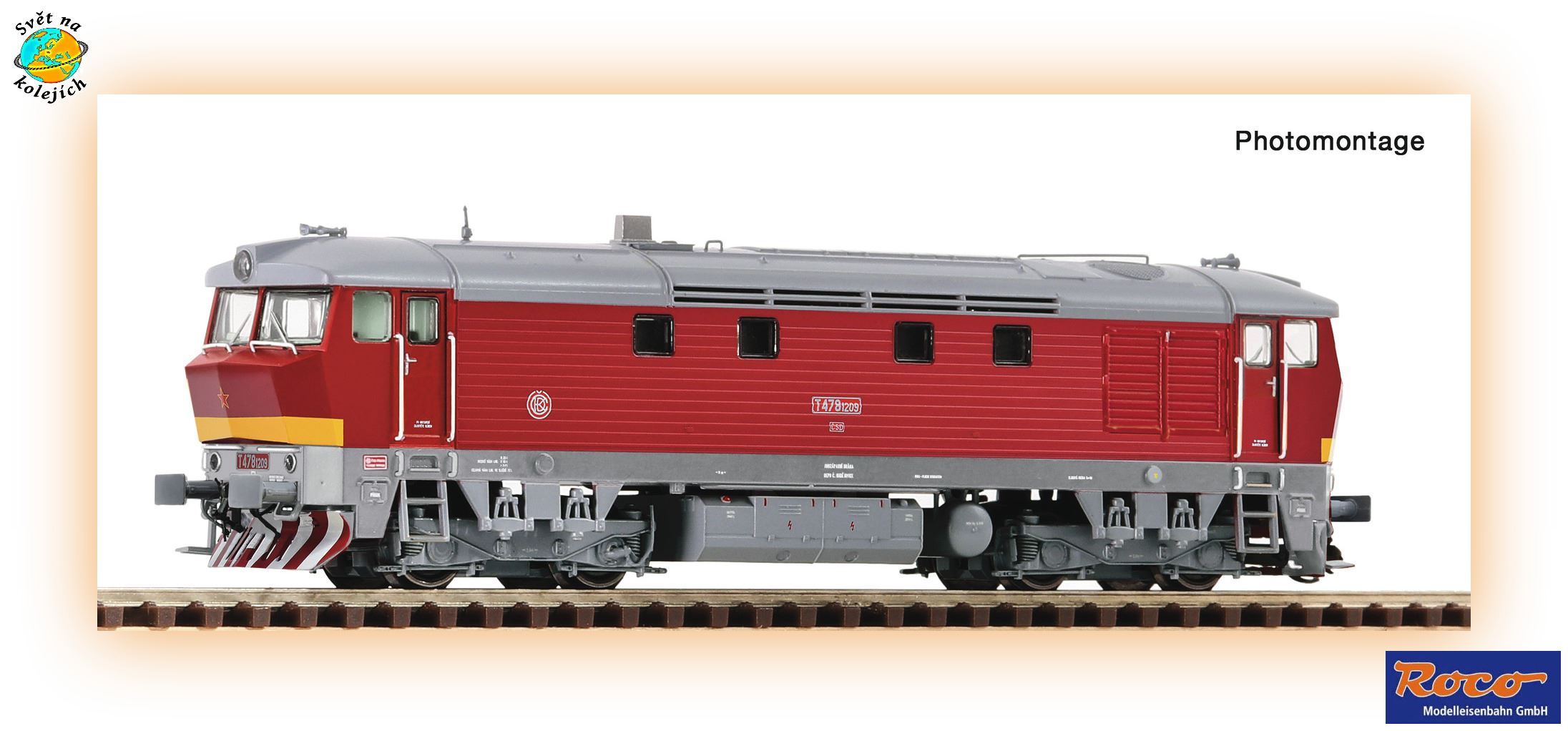 ROCO 7390013 TT - DIESELOVÁ LOKOMOTIVA "BARDOTKA" T 478 1209, ČSD DIGITÁL ZVUK