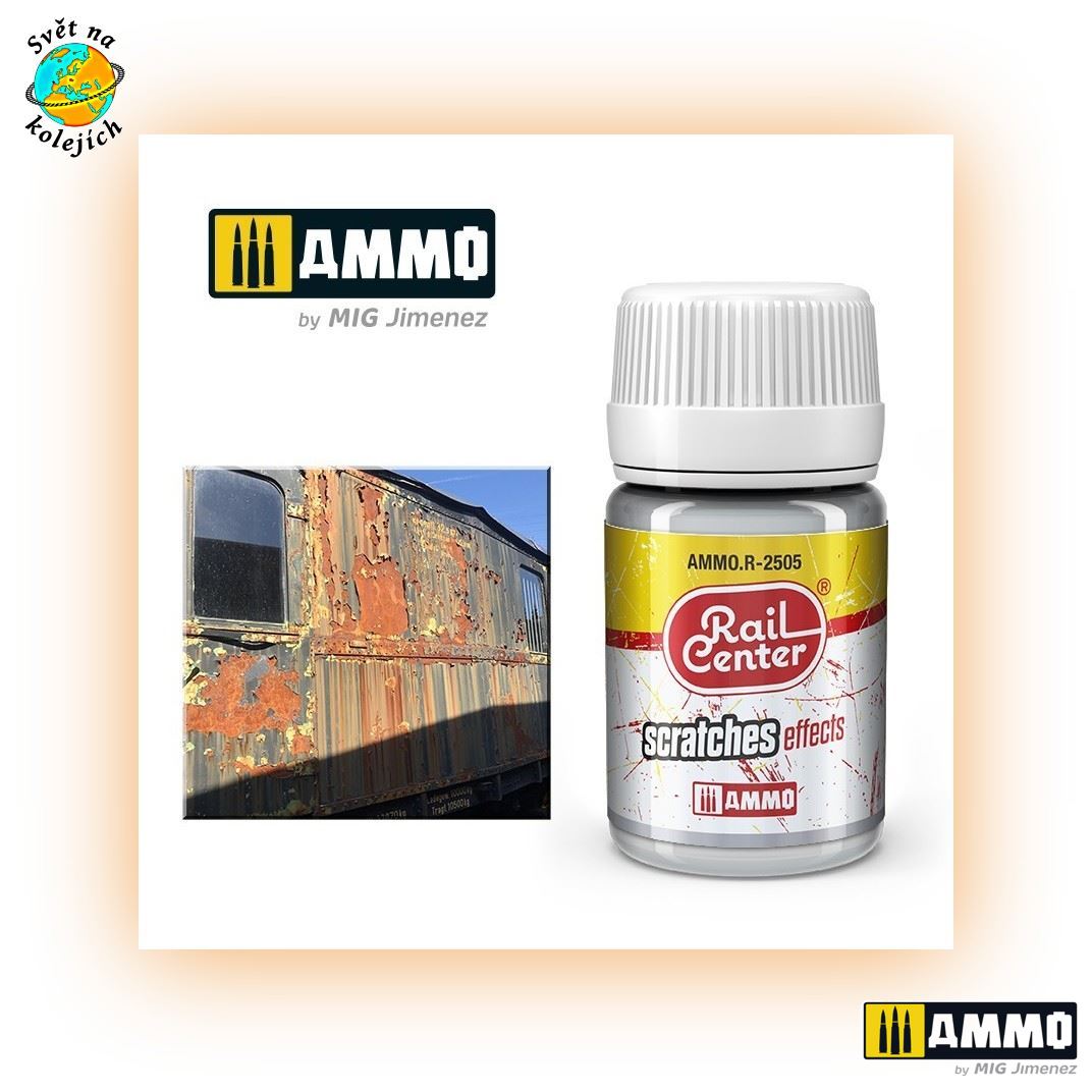 AMMO AMMO.R-2505 - RAIL CENTER,  EFEKT POŠKRÁBÁNÍ A OPOTŘEBENÍ PLOCH, 35ml