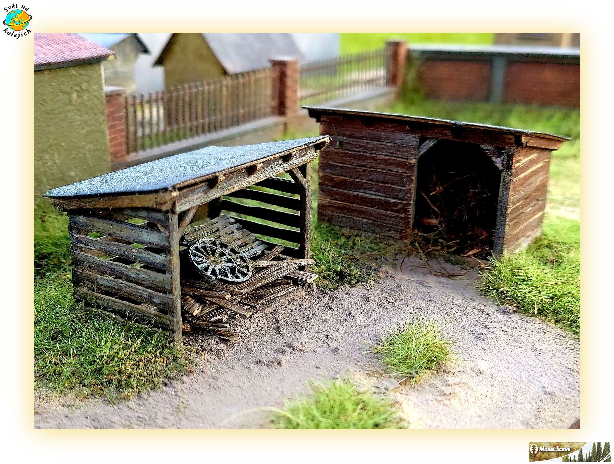 MODEL SCENE 96512 N - DVĚ DŘEVĚNÉ KOLNY, STAVEBNICE "LASER CUT"