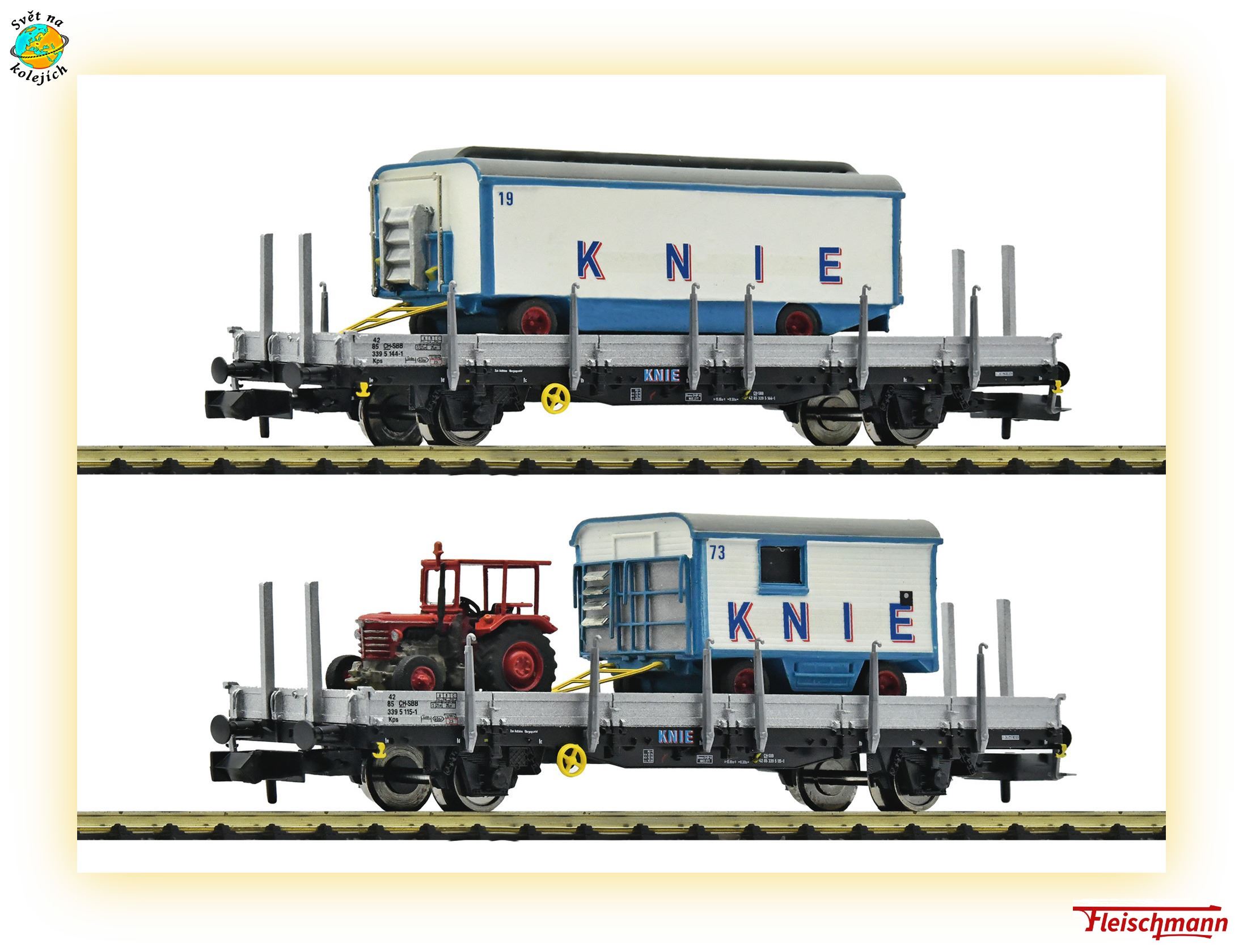 FLEISCHMANN 6660030 N - SET NÁKLADNÍCH VOZŮ typ Kps "Circus Knie", SBB