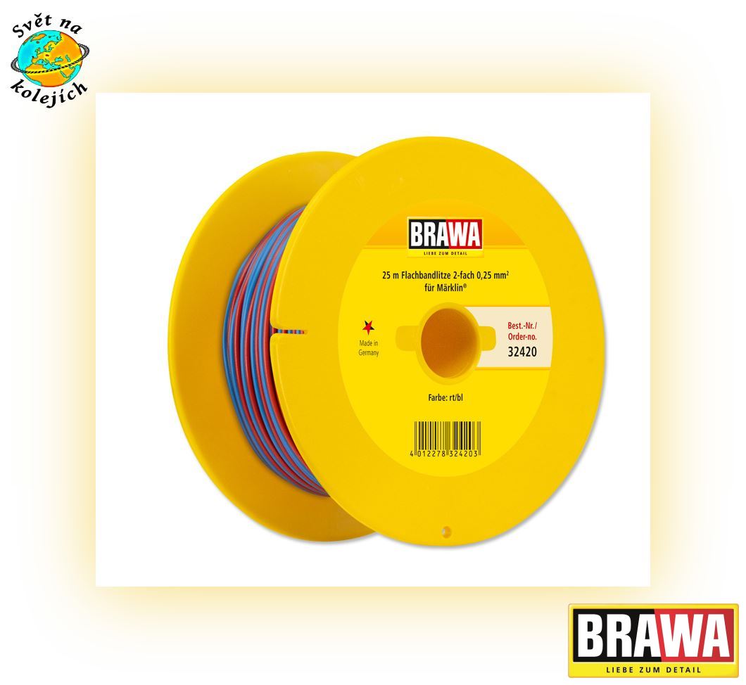 BRAWA 32420 - KABEL PRO DIGITÁL DVOJLINKA MODRO/ČERVENÝ 0,25 mm², 25 m