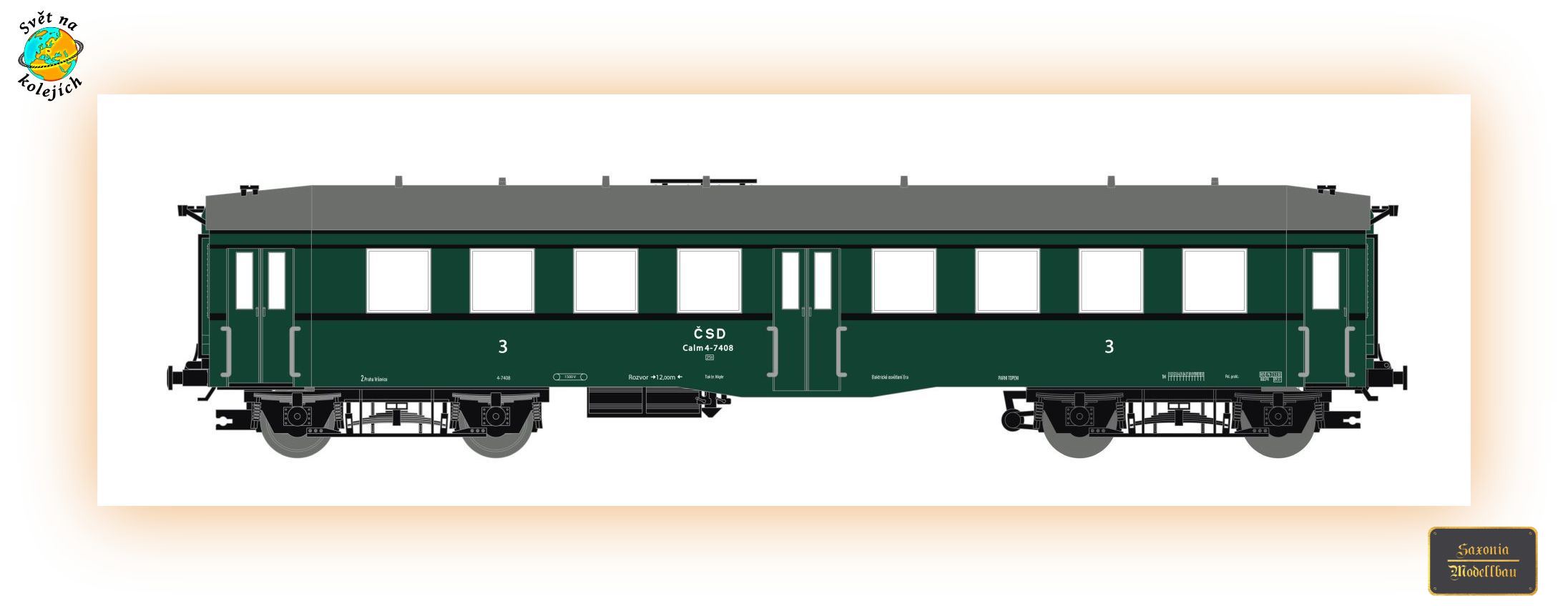 SAXONIA 120055 TT - OSOBNÍ VŮZ "ALTENBERG" 3.tř. C4itr, ČSD