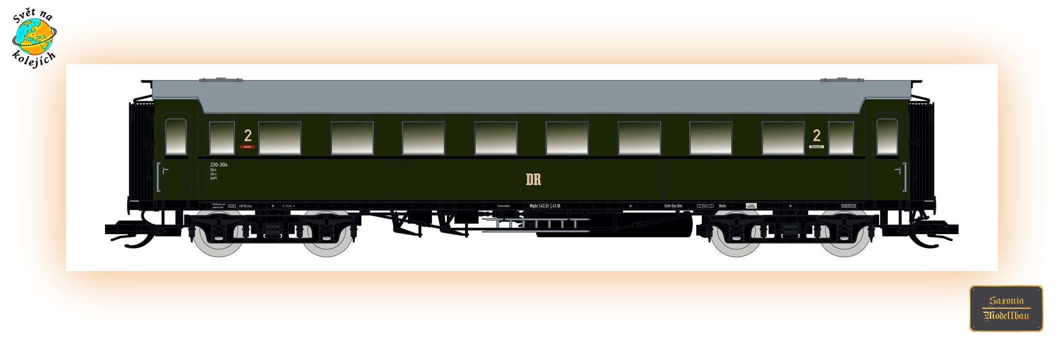 SAXONIA 120184 TT - OSOBNÍ VŮZ C4Ü Sa 07 S OSVĚTLENÍM, DR